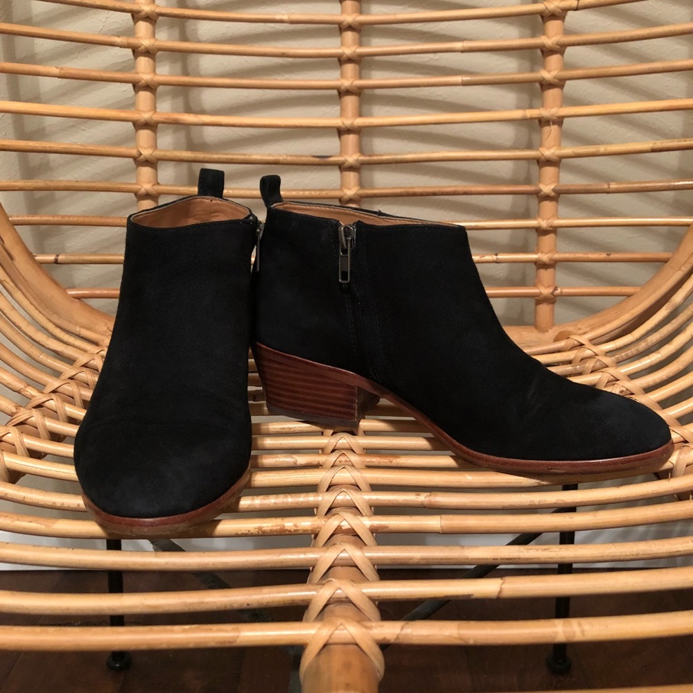 J. Crew Sawyer black suede booties size 8